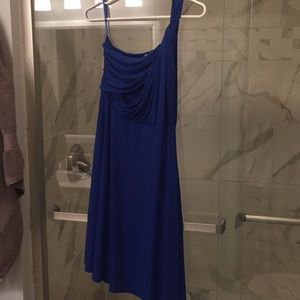 Royal blue one shoulder mini dress